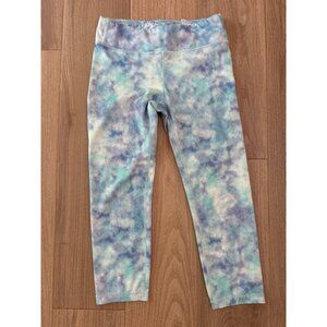Athleta Girl Printed Cropped Leggings Size XL 88% Polyester 12% Lycra Spandex Mu